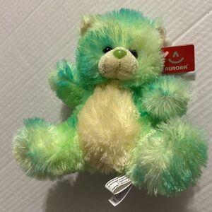 Aurora Limedrop Tie Dye Bear Plush Stuffed Animal 7" New